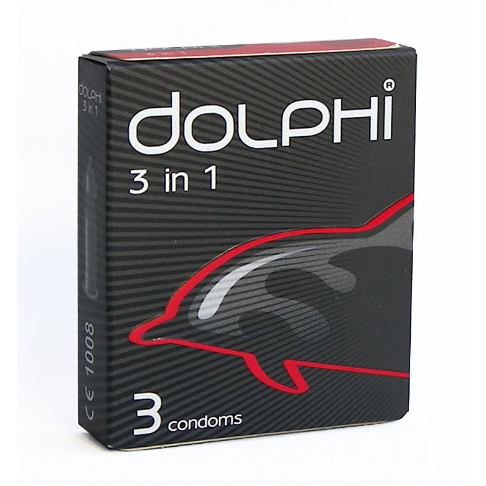 Презервативи Dolphi 3в1 ребристо-точкові №3
