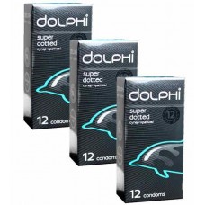 Презервативи Dolphi Super Dotted точкові 36шт (3 пачки по 12шт)