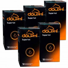 Презервативи Dolphi NEW Super Hot з збуджуючим змащувачем 60шт (5 пачок по 12шт)